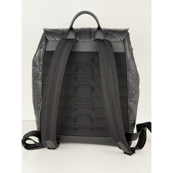 Christian Dior Black Gravity And Grained Leather Daily Backpack With Flap - Picture 4 of 16